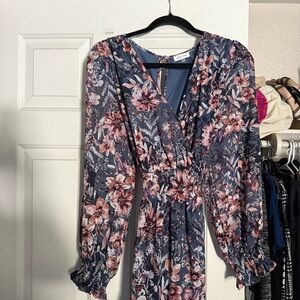 Olivia Grey Floral Dress